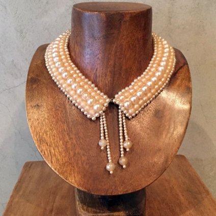 1950's Pearl Beads Collar w/Tassels1950ǯ 5Ϣѡӡ Ĥ åա