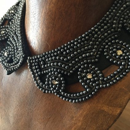 1950's Black PearlGlass Beads Collar1950ǯ ֥åѡߥ饹ӡ Ĥߡ