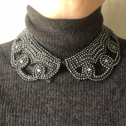 1950's Black PearlGlass Beads Collar1950ǯ ֥åѡߥ饹ӡ Ĥߡ