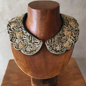 1950's〜60's Zari Embroidery Collar（1950〜60年代 ザリ刺繍 つけ襟）Black