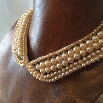 1950's PearlGlass Beads Collar1950ǯ ѡߥ饹ӡ Ĥߡ