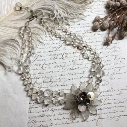 1950's Frosted Glass Necklace1950ǯ եȥ饹 ͥå쥹