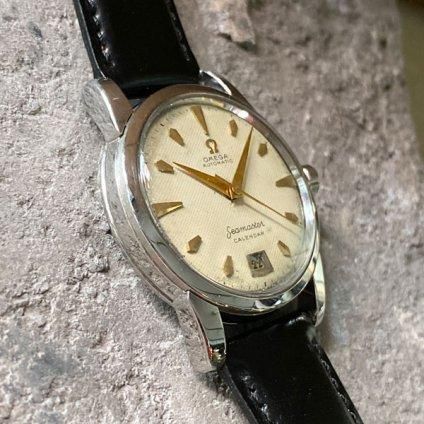 OMEGA Seamaster Calender (オメガ シーマスター カレンダー) ハニカムダイヤル ハーフローター- JeJe PIANO  ONLINE BOUTIQUE 神戸のアンティーク時計