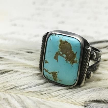 Navajo Sprit Shank Square Turquoise RingʥʥХ ץåȥ  󥰡