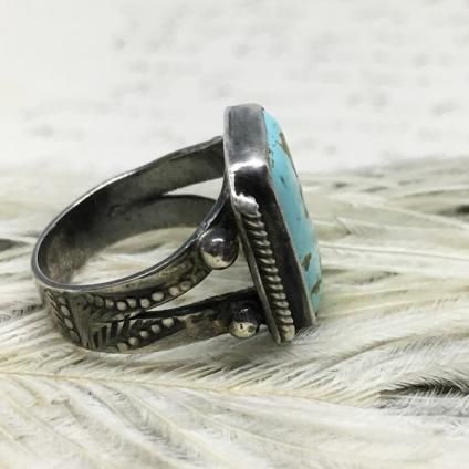 Navajo Sprit Shank Square Turquoise RingʥʥХ ץåȥ  󥰡