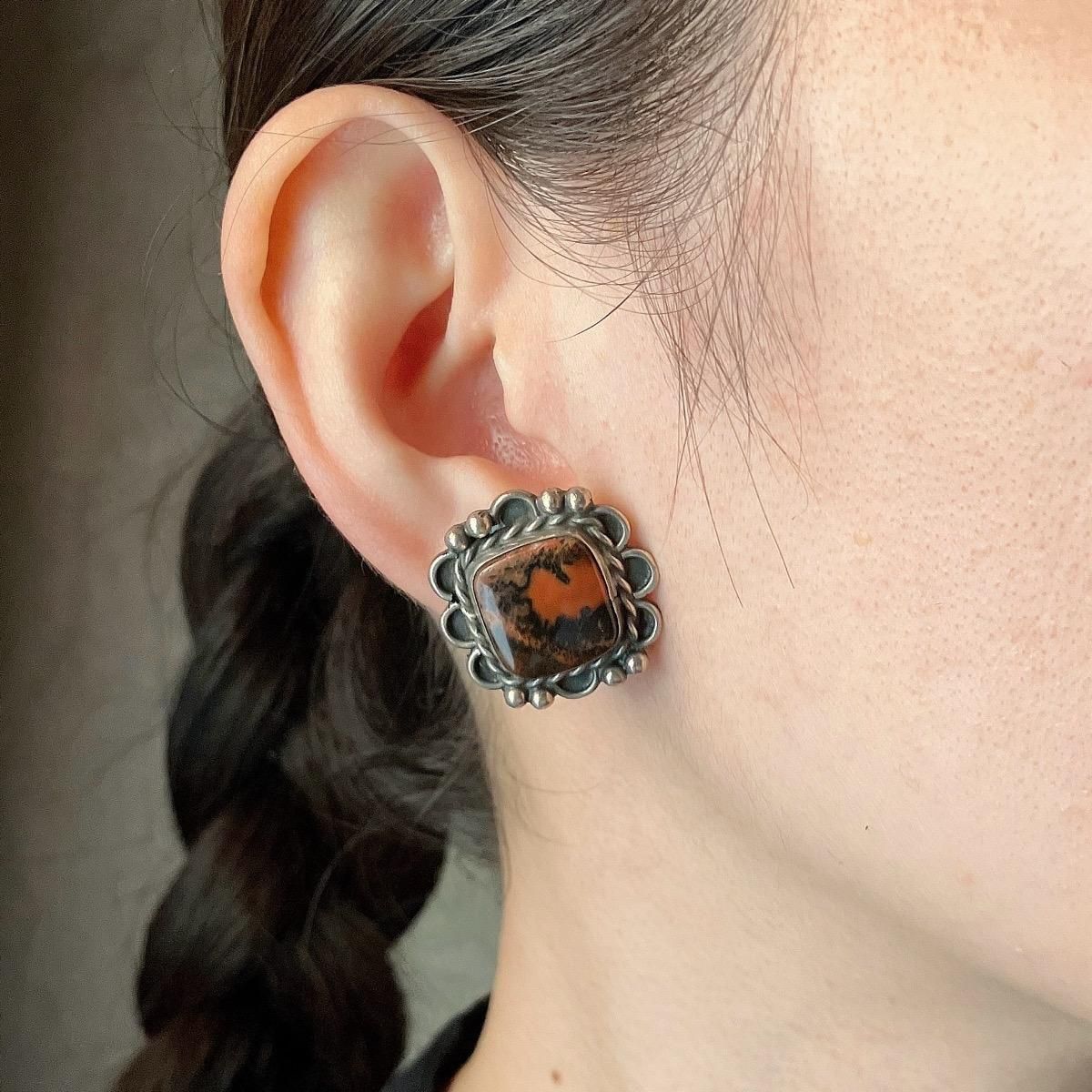PetrifiedWood Silver Earringsʥڥȥեɥå С󥰡