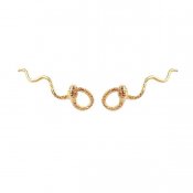 <img class='new_mark_img1' src='https://img.shop-pro.jp/img/new/icons56.gif' style='border:none;display:inline;margin:0px;padding:0px;width:auto;' />momocreatura Waving Snake Earrings Gold （ヘビピアス ゴールド）