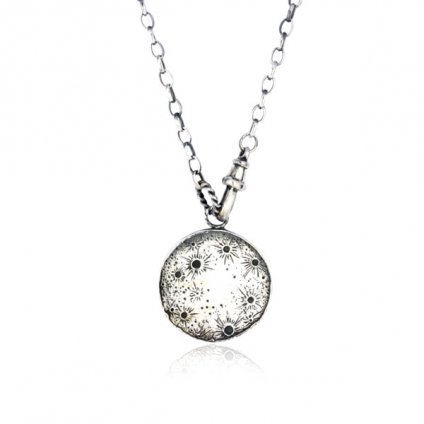 momocreatura Large MoonSun Disc Lariet Necklace Oxidised Silverʥ⥯ꥢ ۥꥨå С