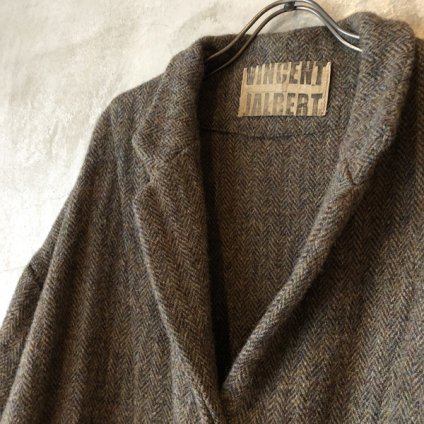 VINCENT JALBERT Harris Tweed Coat washed Fly Frontʥ󥻥 ١  ϥꥹĥ㥳ȡKhaki