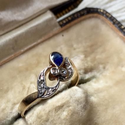 190030's Sapphire Diamond Antique Ring 190030's ե  ƥ󥰡