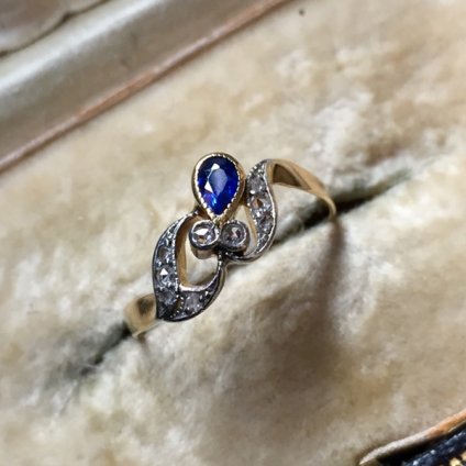 190030's Sapphire Diamond Antique Ring 190030's ե  ƥ󥰡