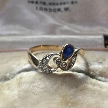 190030's Sapphire Diamond Antique Ring 190030's ե  ƥ󥰡