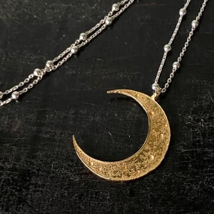 <img class='new_mark_img1' src='https://img.shop-pro.jp/img/new/icons56.gif' style='border:none;display:inline;margin:0px;padding:0px;width:auto;' />momocreatura Crescent Moon Ball Chain Necklace GoldSilverʥ⥯ꥢ  ܡͥå쥹 ɡߥС