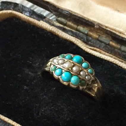 Victorian Turquoise Pearl Antique Ring ʥȥꥢ  ѡ ƥ󥰡