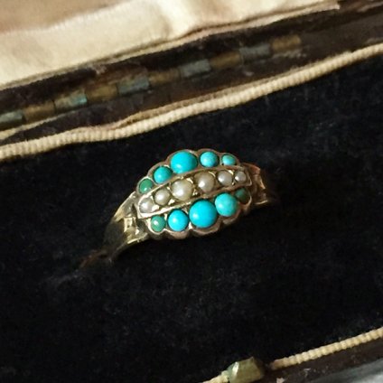 Victorian Turquoise Pearl Antique Ring （ヴィクトリアン ターコイズ パール アンティークリング）- JeJe  PIANO ONLINE BOUTIQUE 神戸のアンティーク時計,ジュエリー,ファッション専門店