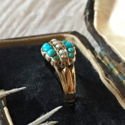 Victorian Turquoise Pearl Antique Ring （ヴィクトリアン ターコイズ パール アンティークリング）- JeJe  PIANO ONLINE BOUTIQUE 神戸のアンティーク時計,ジュエリー,ファッション専門店