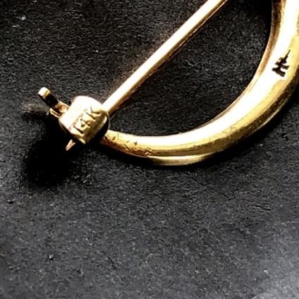 Victorian 14K Seed Pearl Moon & Star Brooch（ヴィクトリアン
