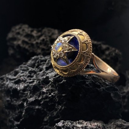 Victorian 14K/Opal/Diamond Antique Ring（ヴィクトリアン 14K 