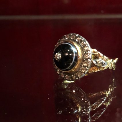 Victorian 18K/Banded Agate/Diamond Antique Ringʥȥꥢ 18K Хǥåɥ/ ƥ󥰡