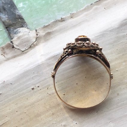 Victorian 19.2ct Gold Cannetille Antique Ring（ヴィクトリアン 19.2