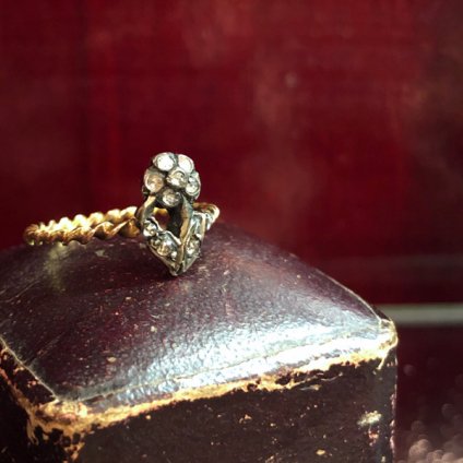 Victorian 18K Forget-me-not Diamond Antique Ringʥȥꥢ 18K ˺  ƥ󥰡