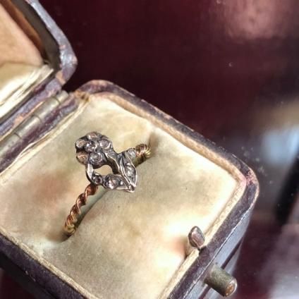 Victorian 18K Forget-me-not Diamond Antique Ringʥȥꥢ 18K ˺  ƥ󥰡