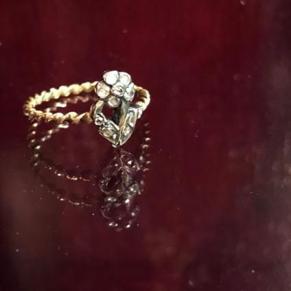 Victorian 18K Forget-me-not Diamond Antique Ringʥȥꥢ 18K ˺  ƥ󥰡