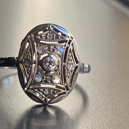 アンティーク　アールデコ FR-60 フランスアンティーク アールデコ K18 アンティークリング