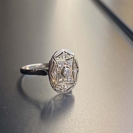 Art Deco 14KWG Diamond Antique Ringʥǥ 14KWG  ƥ󥰡