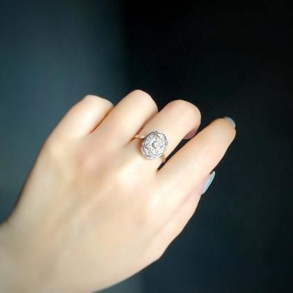 Art Deco 14KWG Diamond Antique Ringʥǥ 14KWG  ƥ󥰡