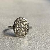 Art Deco 14KWG Diamond Antique Ringʥǥ 14KWG  ƥ󥰡