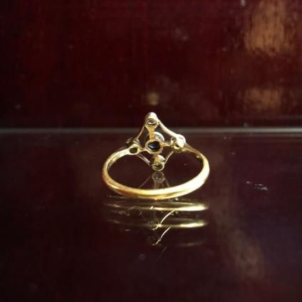 Edwardian 18K Diamond/Saphire Antique Ringʥɥǥ 18K /ե ƥ󥰡