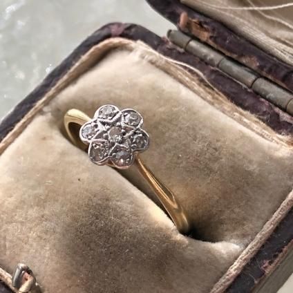 Edwardian 18K Diamond Cluster Ringʥɥǥ 18K  ƥ󥰡