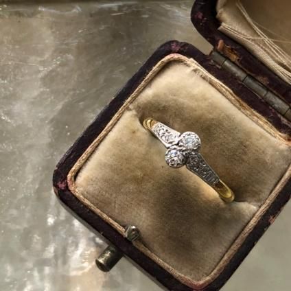 Edwardian 18K Diamond Toi et Moi Ring(エドワーディアン 18K ...