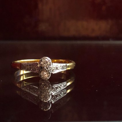 Edwardian 18K Diamond Toi et Moi Ring（エドワーディアン 18K ...