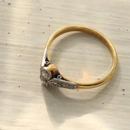 Edwardian 18K Diamond Toi et Moi Ring(エドワーディアン 18K ...