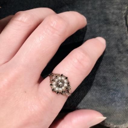 Victorian 9K Pearl Antique Ring（ヴィクトリアン 9K パール