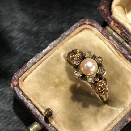 Victorian 9K Pearl/Diamond Antique Ringʥȥꥢ 9K ѡ/ ƥ󥰡