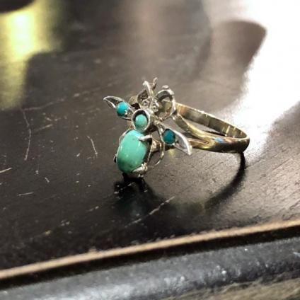 Victorian 9K Silver Turquoise Bee Ringʥȥꥢ 9K  ˪ 󥰡