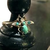 Victorian 9K Silver Turquoise Bee Ringʥȥꥢ 9K  ˪ 󥰡