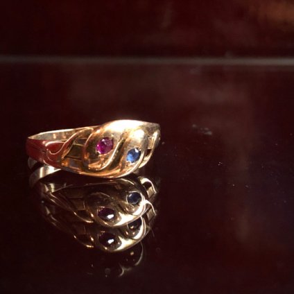 Victorian 15K Ruby/Saphire Snake Ring（ヴィクトリアン 15K ルビー/サファイア 蛇 リング）