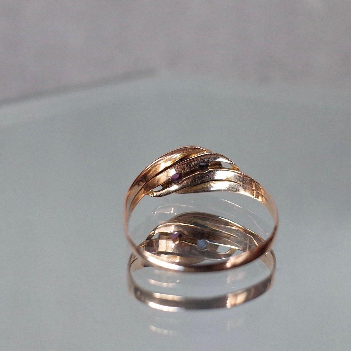 ȥꥢ - 1920ǯ 14K ӡ ե  󥰡Victorian - 20's 14K Ruby Saphire Snake Ring