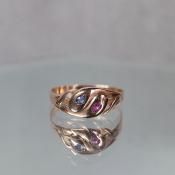 ȥꥢ - 1920ǯ 14K ӡ ե  󥰡Victorian - 20's 14K Ruby Saphire Snake Ring