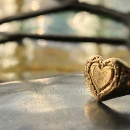 Vintage 9K Heart Ring（ヴィンテージ 9K ハートリング）- JeJe PIANO 