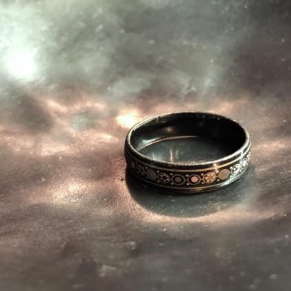 1950's Austrian Dead Stock Enamel Ring Black（1950年代