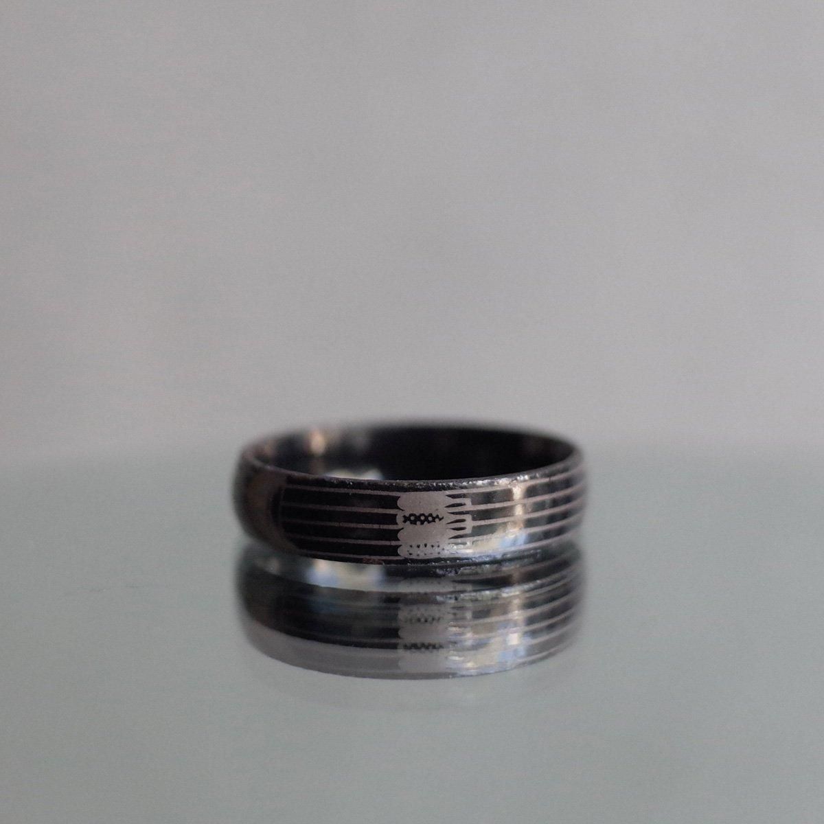 1950's Austrian Dead Stock Enamel Ring Black（1950年代