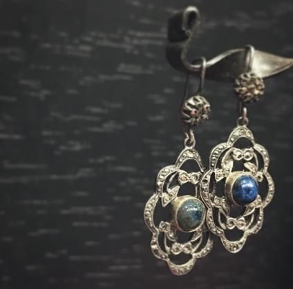 1920's Silver Lapis Lazuli Earrings 1920ǯ С ԥ ԥ