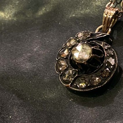 Victorian Gold Dutch Rose Cut Diamond Necklace（ヴィクトリアン