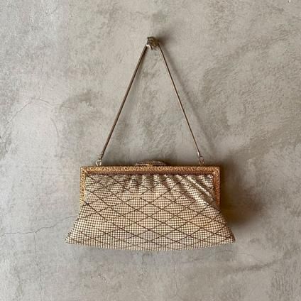 50's～60's USA VINTAGE MESH DESIGN BEADS GAMAGUCHI HAND BAG