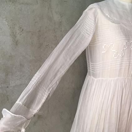 アンティーク写真館撮影 初聖体式 白いドレスの婦人 フォト